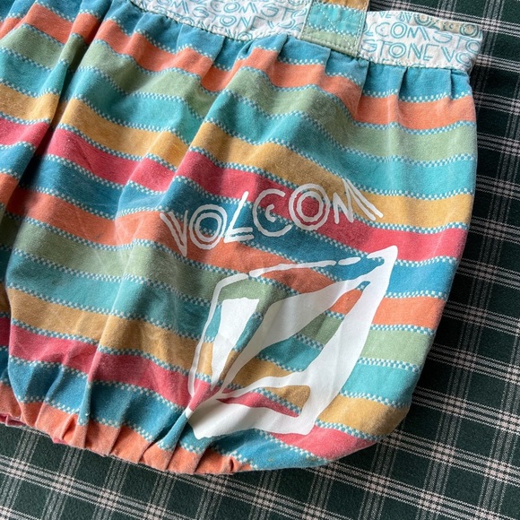 Volcom Cotton Rainbow Striped Logo Beach Bag Satchel Handbag - Picture 2 of 4